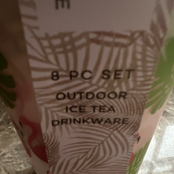 Panama Jack-8 Piece Flamingo and Leaf Print Tumblers NWT- BPA Free 🦩 - Picture 4 of 5